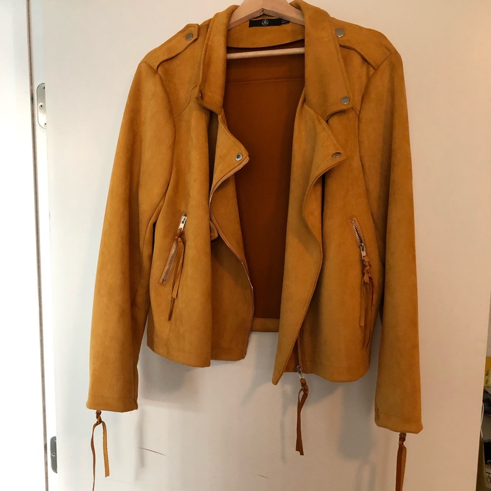 Mustard faux suede jacket